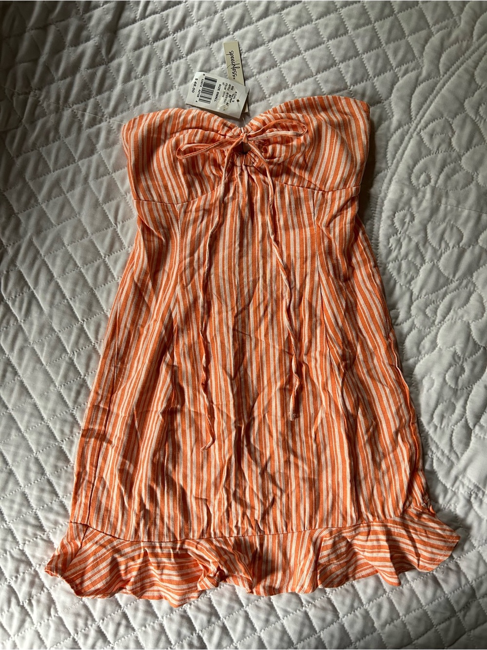 NWT Speechless Orange and White Striped Mini Dress